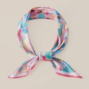 099- Vibrant Abstract Pink Pattern Print Square Bandana Scarf